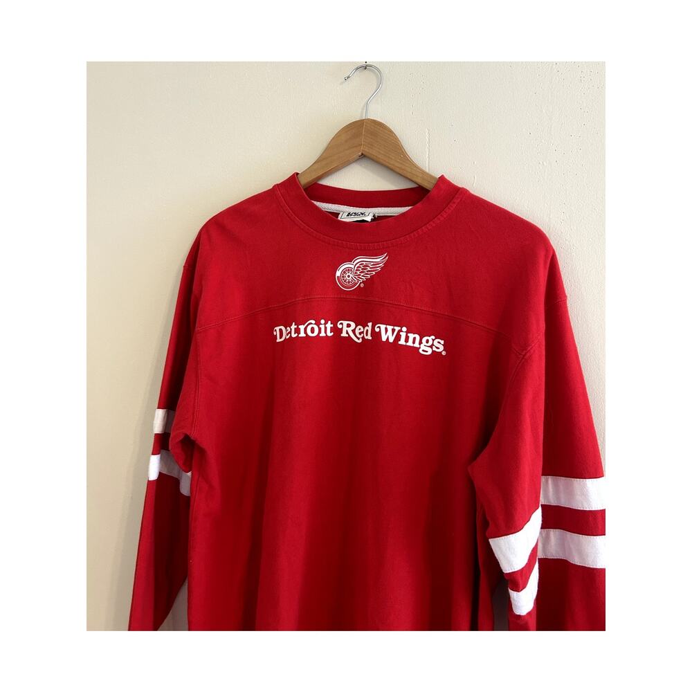 Vintage 90s y2k Detroit Red Wings NHL Hockey Long-sleeve T-shirt Men's Large